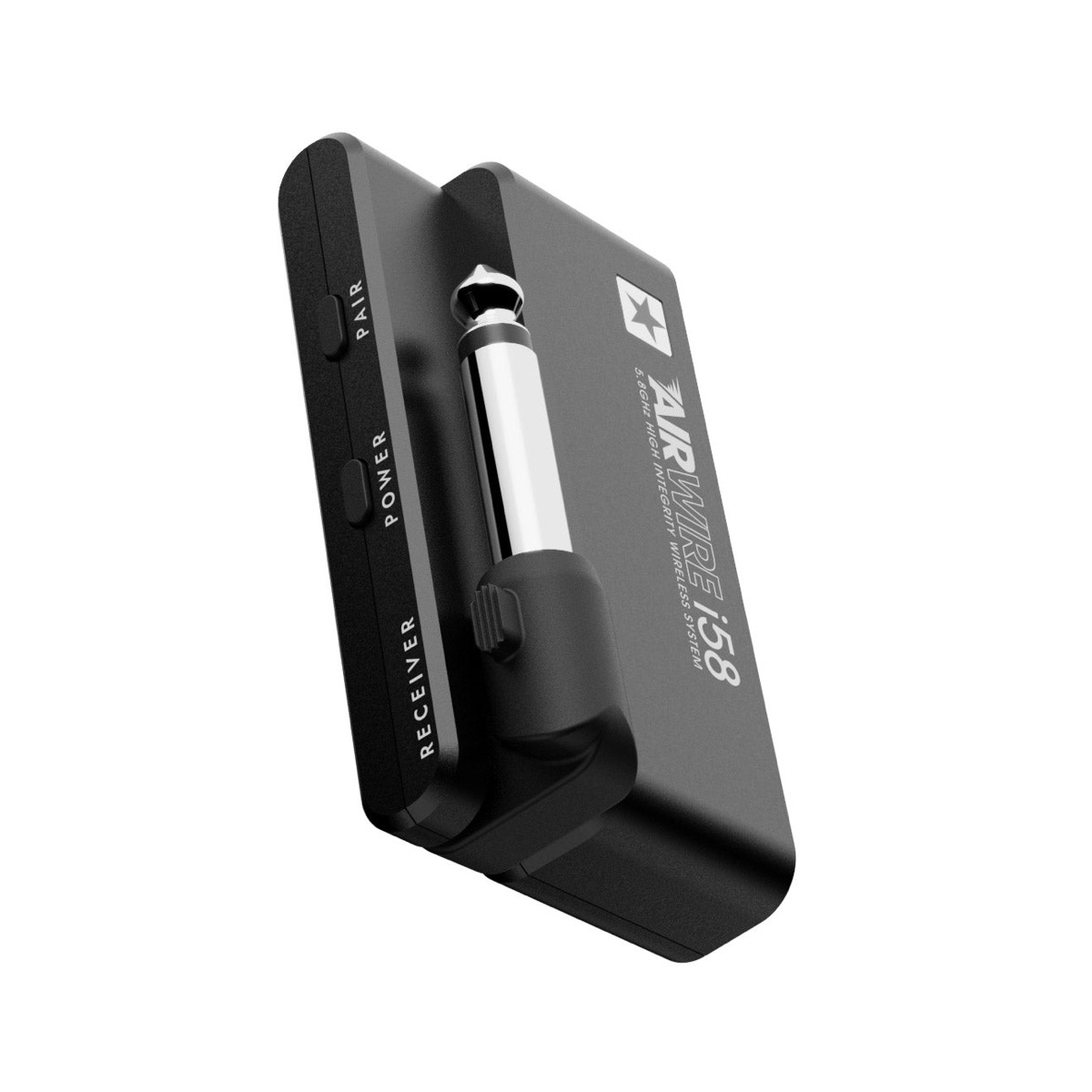 Blackstar AirWire i58 wireless system, top-down detail with the logo lit