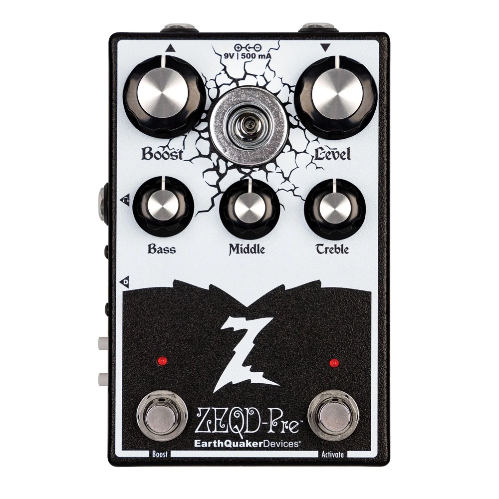 EarthQuaker Devices ZEQD-Pre tube preamp, front view of the full pedal