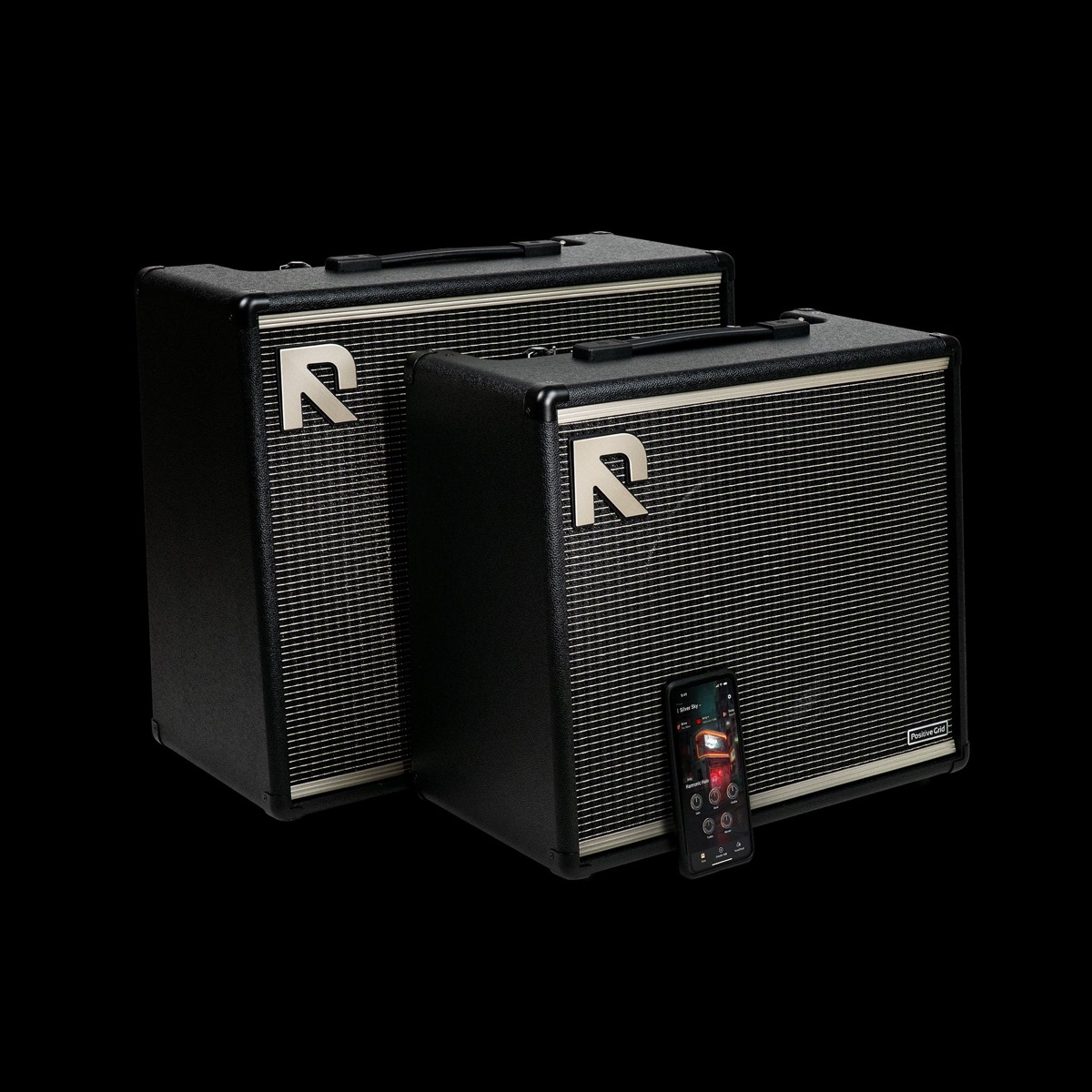 Positive Grid Reactor 50 amp, front view, control panel and grille
