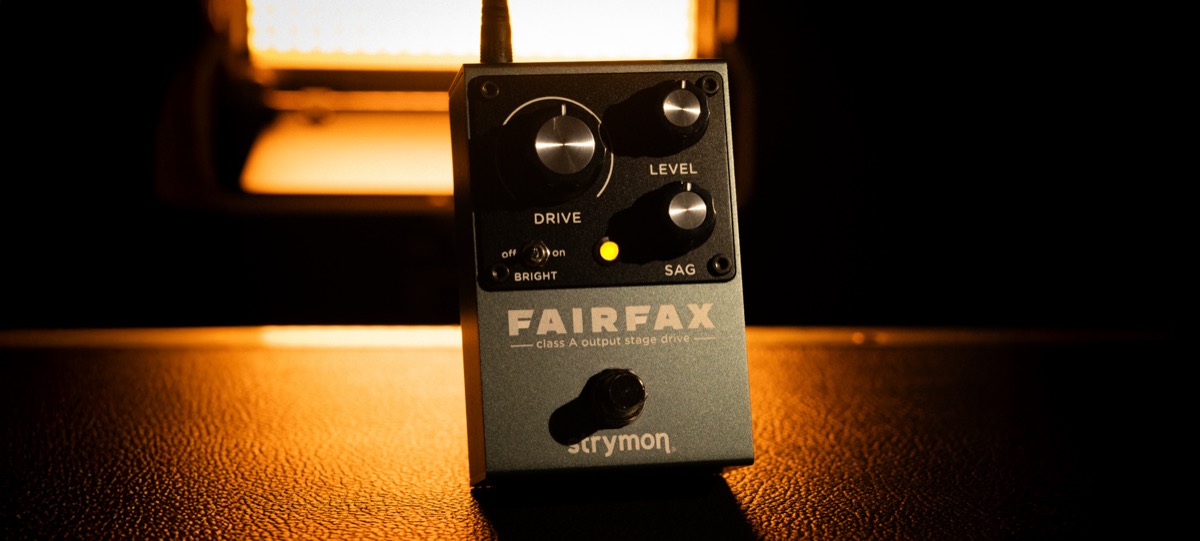 Strymon Fairfax overdrive pedal, wide pedalboard shot